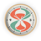 Mid Century Modern Clock | Atomic Retro Minimalist Abstract Hourglass Wall Clock