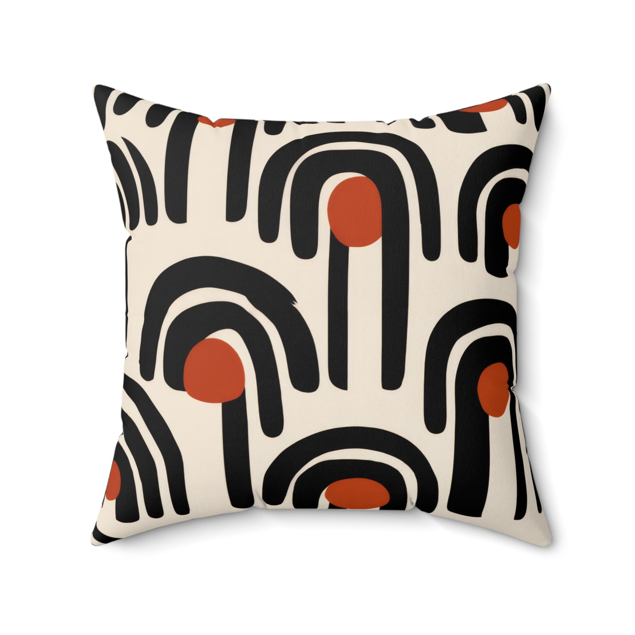 Modern Abstract Arch Pillow | Graphic Mid Century Throw Pillow | Black Terracotta Accent Cushion