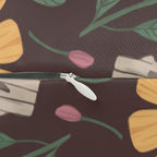 Floral Piano Keys Lumbar Pillow | Vintage Music Room Decor