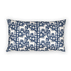 Scandinavian Dala Horse Pattern Cotton Pillow Sham | Navy Folk Art