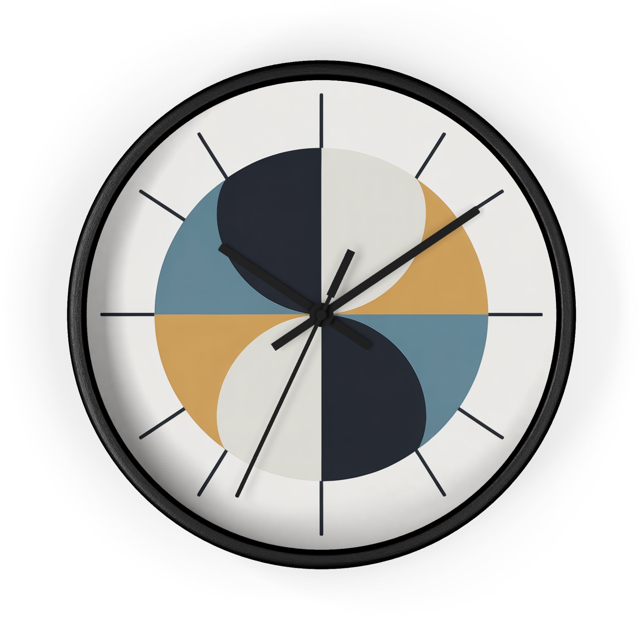 Mid Century Modern Clock | Atomic Retro Minimalist Geometric Hourglass Wall Clock