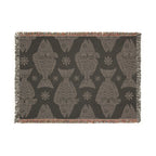 Scandinavian Fish Woven Blanket | Blue Nordic Folk Throw
