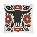 Longhorn Floral Outdoor Lumbar Pillow | Western Fall Decor