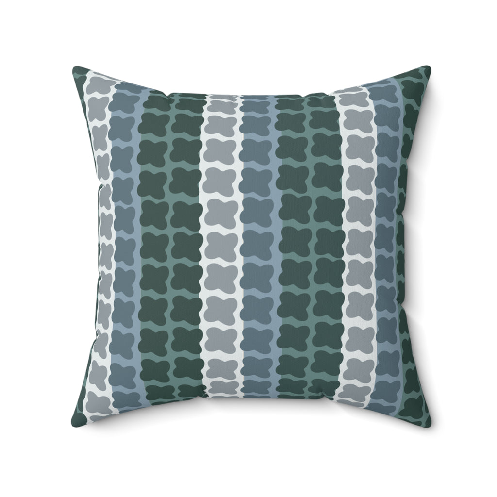 Mid Century Modern Geometric Pillow | 1960s Inspired Retro Green Pattern | MCM Throw Pillow with insert
