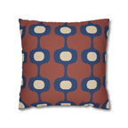 Terracotta Navy Geometric Faux Suede Pillow Cover