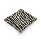 Black & Cream Dash Grid Woven Pillow | Modern Neutral Decor