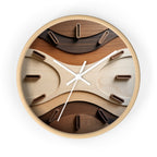 Geometric Starburst Wall Clock | Marquetry-Style Decor