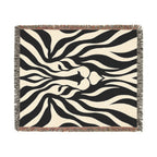Abstract Lion Woven Blanket | Animal Print Throw