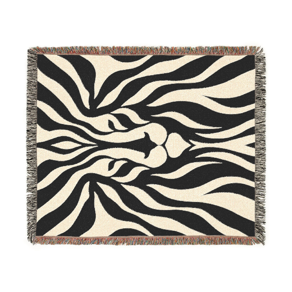Abstract Lion Woven Blanket | Animal Print Throw