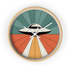 UFO Sunburst Wall Clock | Teal Orange Atomic Decor