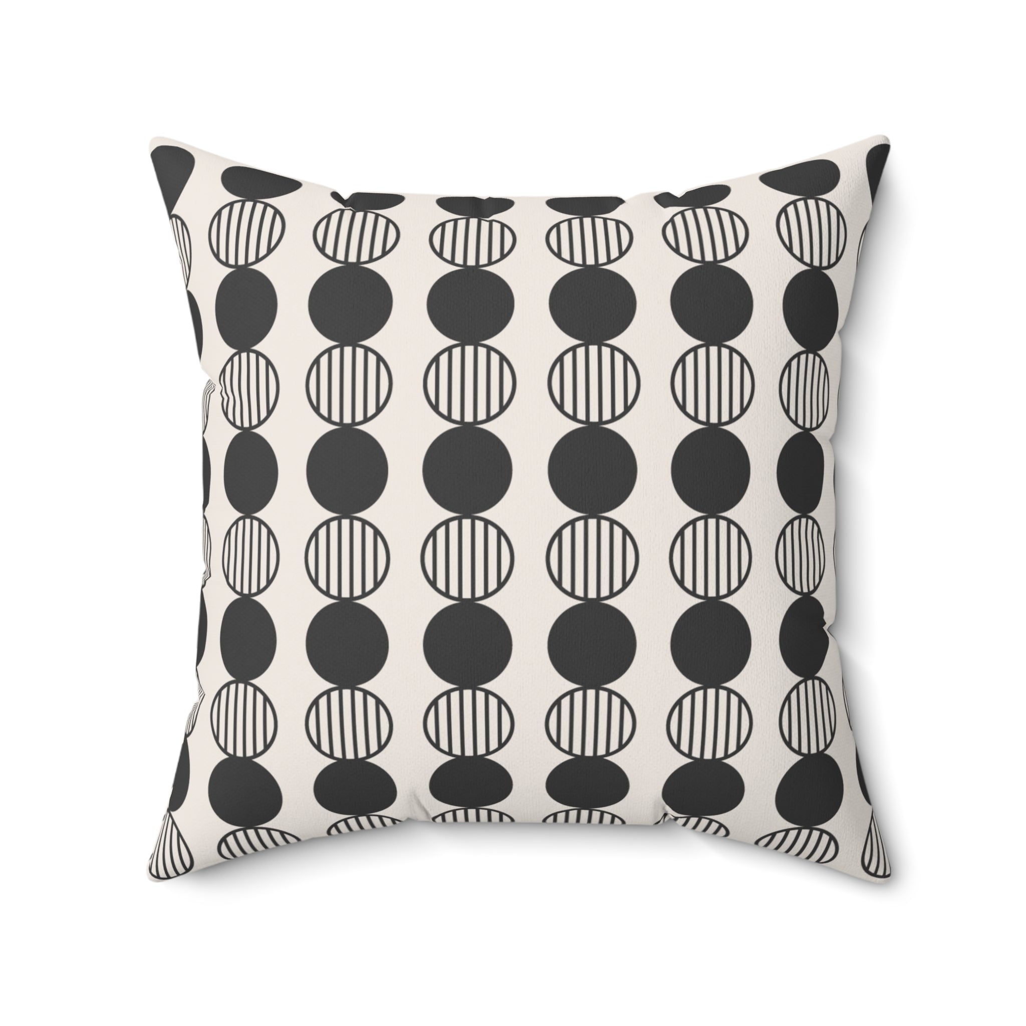 Mid-Century Modern Geometric Throw Pillow, Monochrome Circle Pattern, Modern Sofa Accent