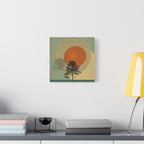 Tree Ring Landscape Canvas | Mid Century Nature Art