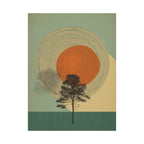 Tree Ring Landscape Canvas | Mid Century Nature Art