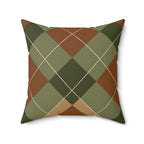 Modern rustic autumn argyle accent pillow, alternate view