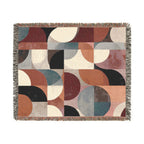 Mid-Century Geometric Woven Blanket | Rust & Teal Throw
