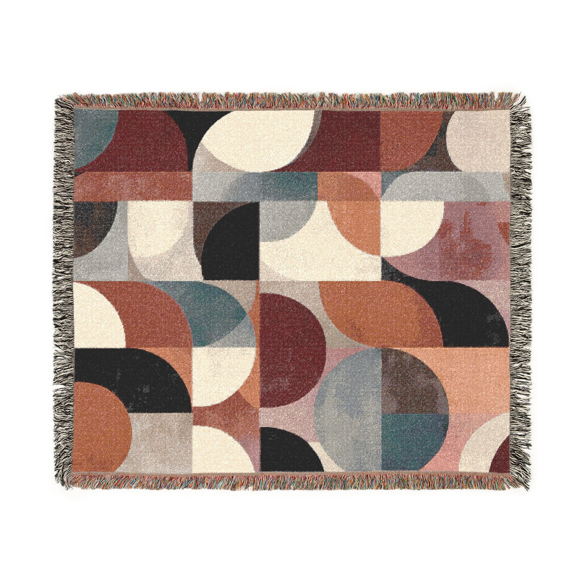 Woven blanket boho modern | Boho throw blanket | Geometric blanket midcentury modern decor