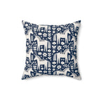 Scandinavian Folk Horses Throw Pillow | Square Pillow with insert