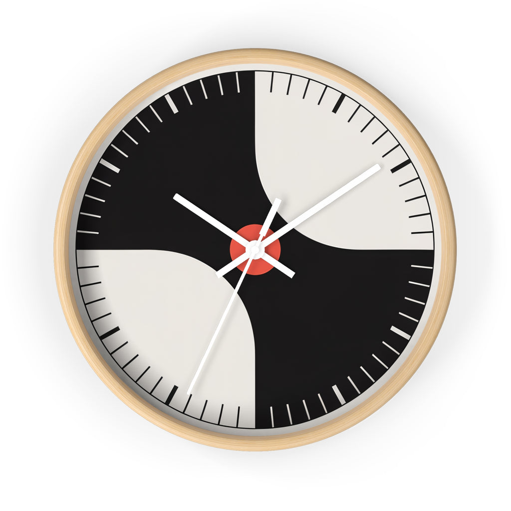 Atomic Mid-Century Modern Pinwheel Wall Clock | Retro Geometric Decor