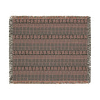Retro Green Geometric Woven Blanket | 1960s-Inspired Throw