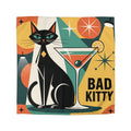 Atomic Black Cat Duvet Cover | Mid Century Modern Geometric 'Bad Kitty Lounge'