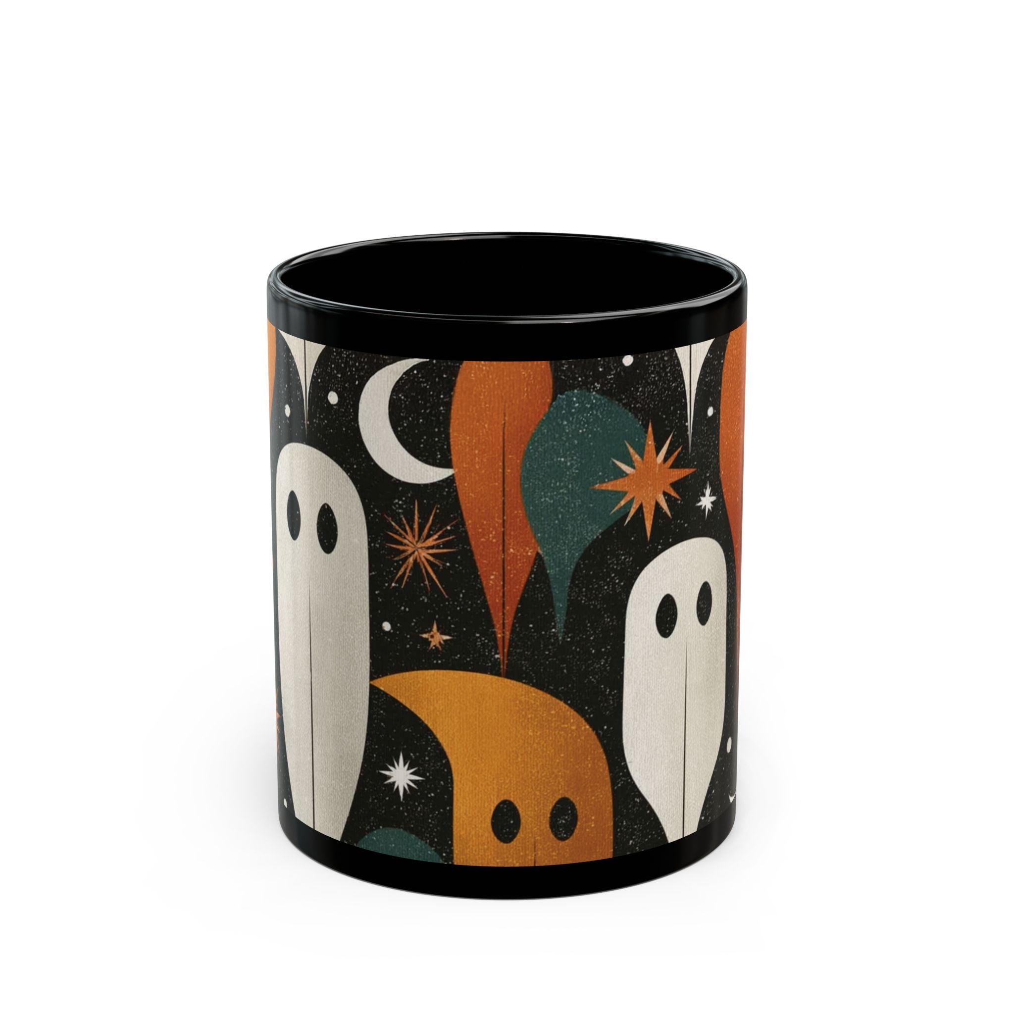 Spooky Ghosts Coffee Mug, Halloween Mug, Cute Mug Gift, Whimsical Mug, Halloween Decor, mid century