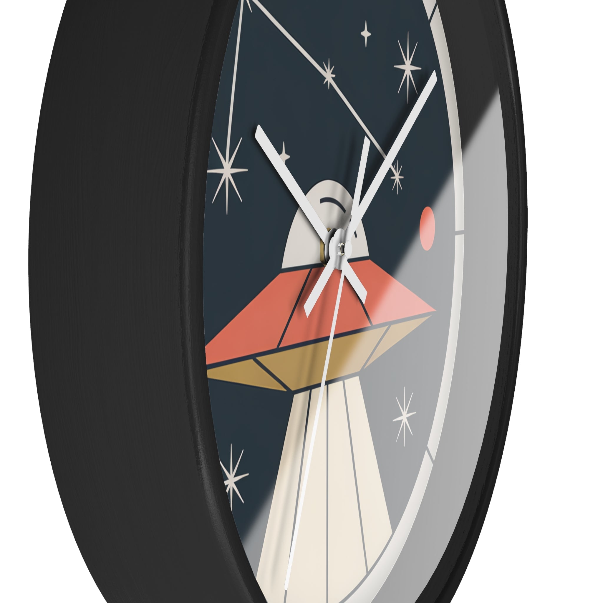 Mid Century Modern Clock, UFO Constellation Wall Clock, Minimal Space Age Decor, Atomic Star Diagram, Retro Sci Fi