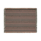 Retro Green Geometric Woven Blanket | 1960s-Inspired Throw