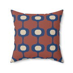 Terracotta Navy Geometric Throw Pillow | Mid Century