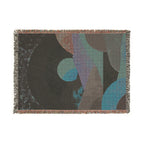 Abstract Sunset Landscape Woven Blanket | Earth-Tone Mid-Century Throw
