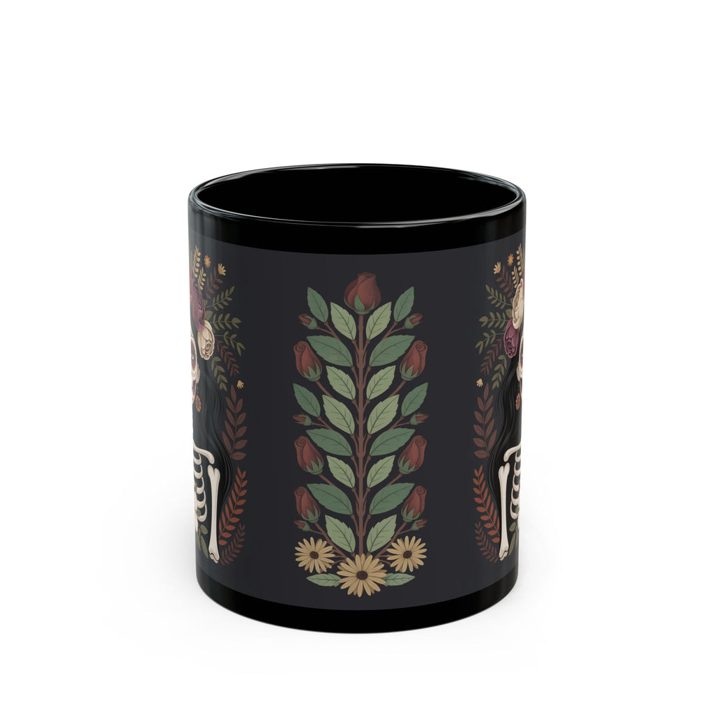 Day of the Dead La Catrina Skull Mug | Black 11oz 15oz
