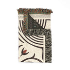 Boho Floral Medallion Woven Blanket | Southwestern Tile Pattern, Fringe Throw