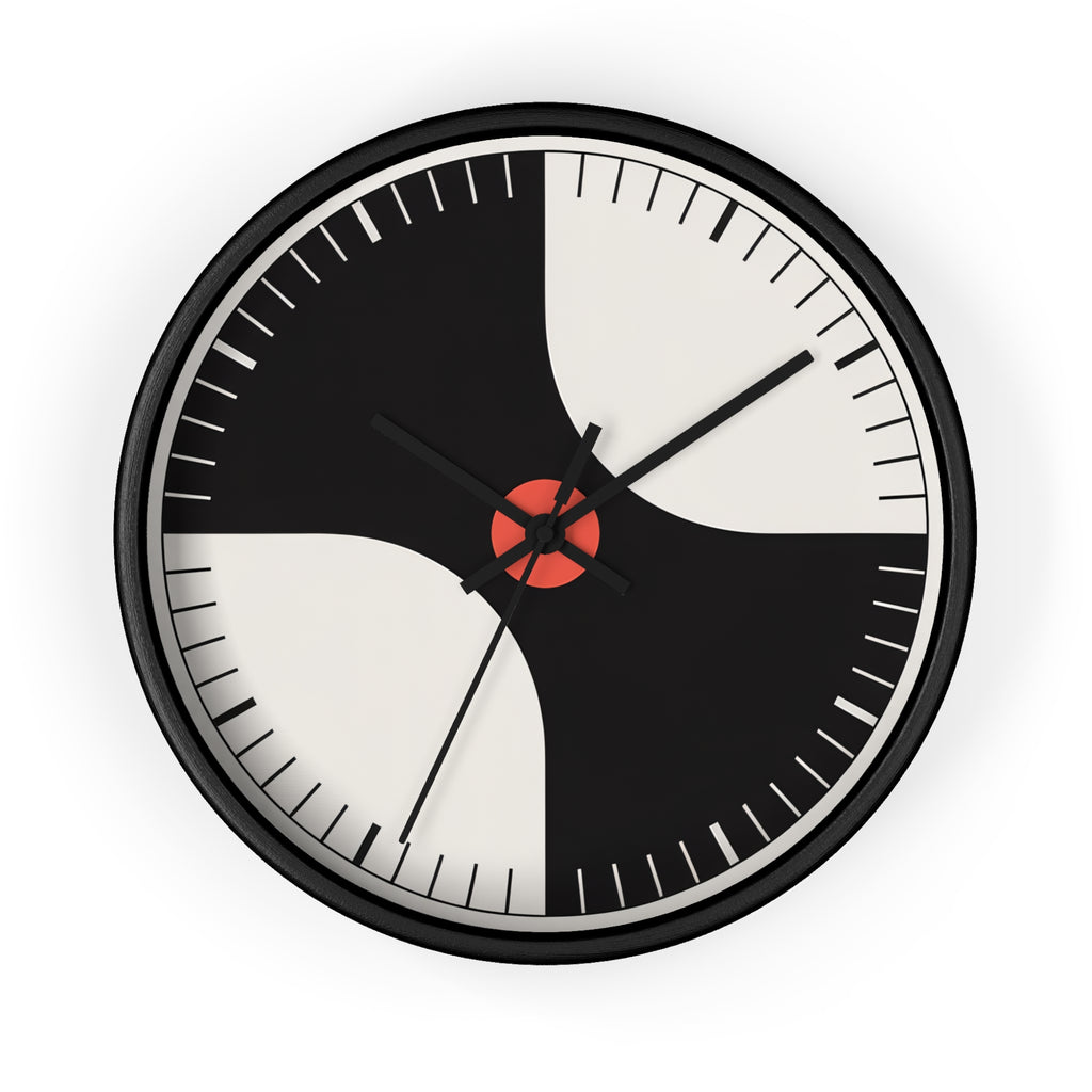 Atomic Mid-Century Modern Pinwheel Wall Clock | Retro Geometric Decor