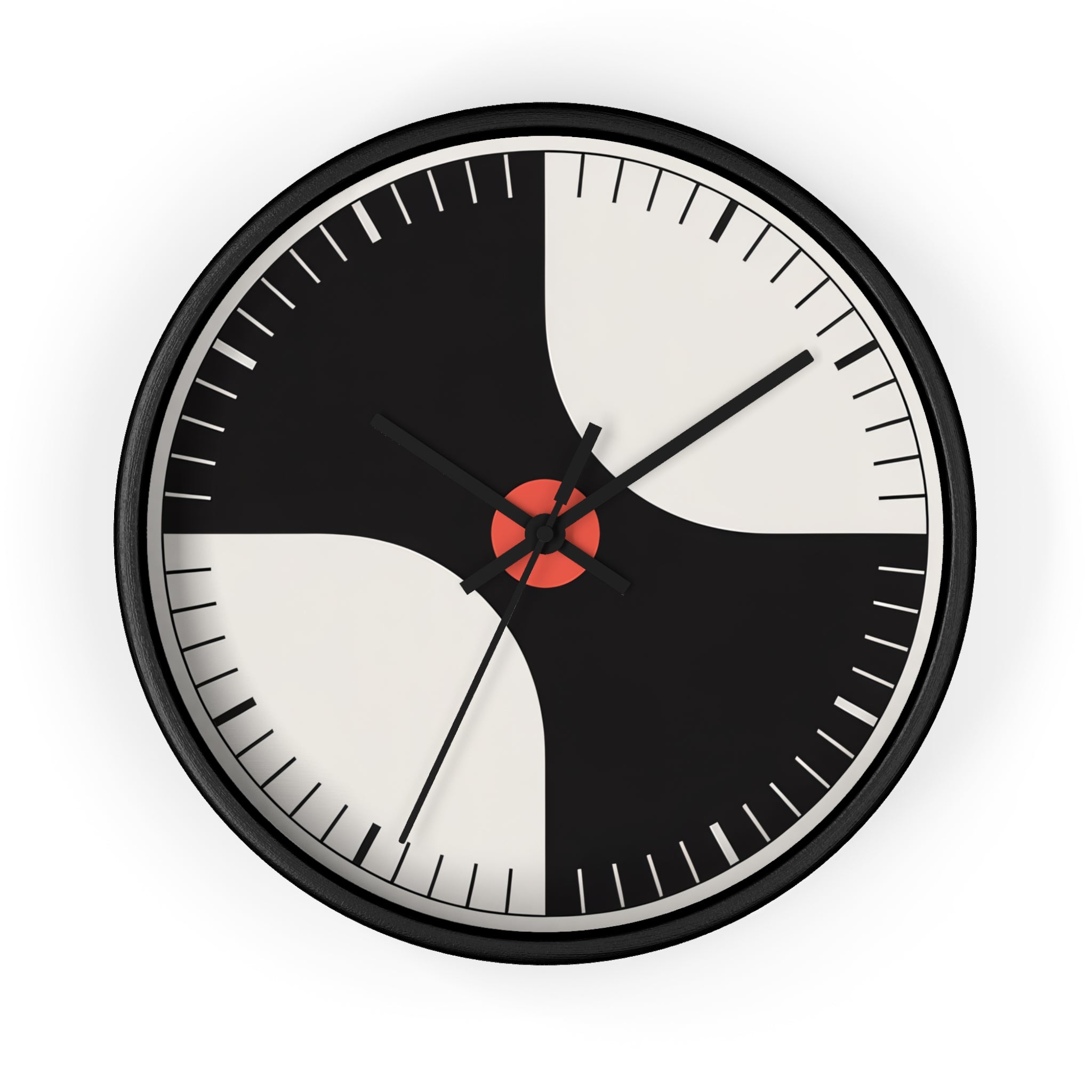 Atomic Mid-Century Modern Pinwheel Wall Clock | Retro Geometric Decor