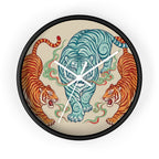 Chinoiserie Three Tigers Wall Clock | Mid Century Modern