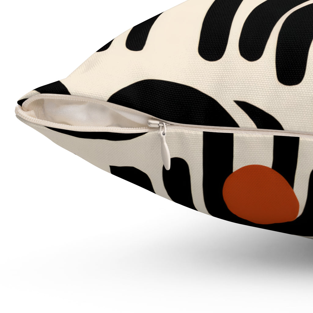 Modern Abstract Arch Pillow | Graphic Mid Century Throw Pillow | Black Terracotta Accent Cushion
