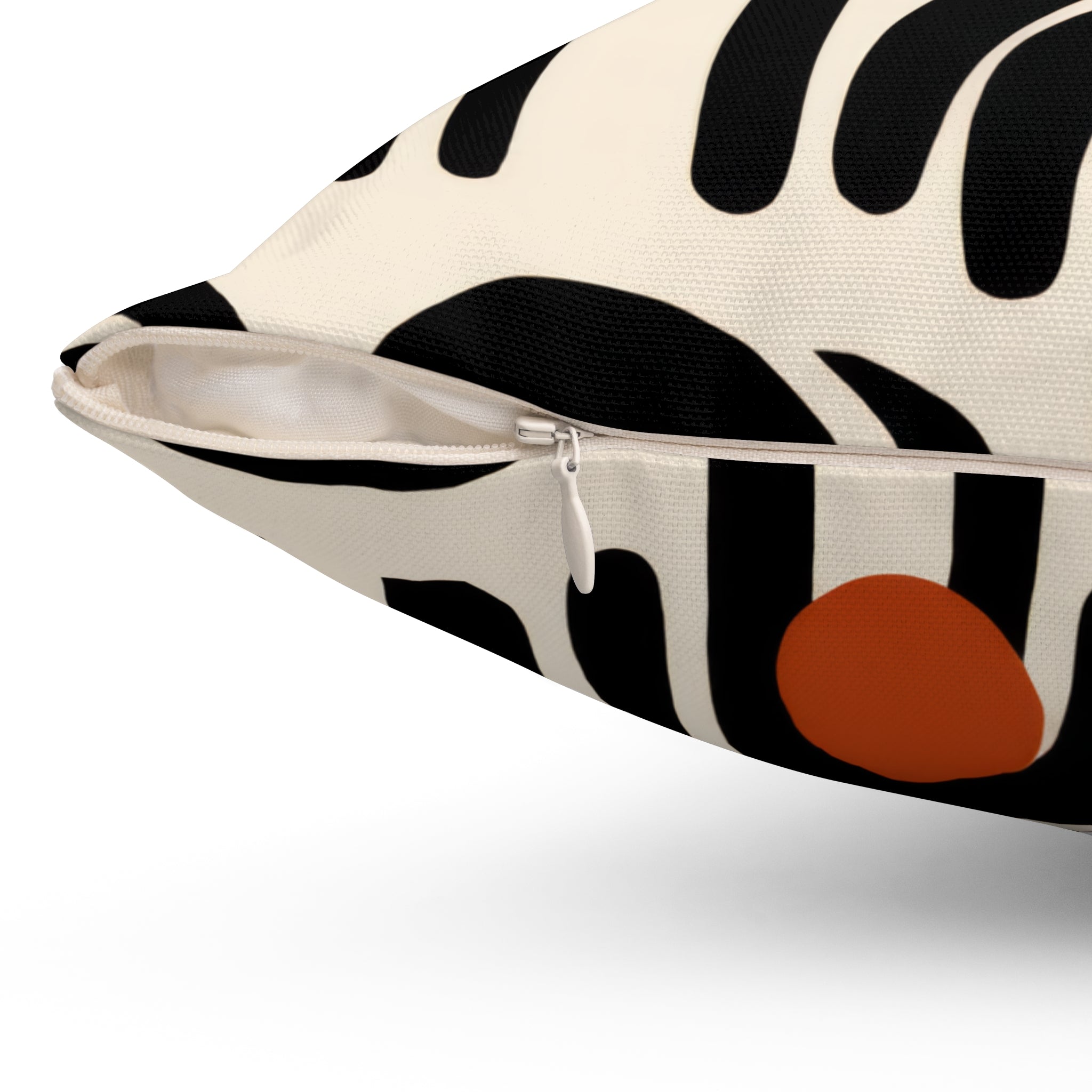 Modern Abstract Arch Pillow | Graphic Mid Century Throw Pillow | Black Terracotta Accent Cushion