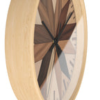 Maple Leaf Wall Clock | Marquetry-Style MCM Decor