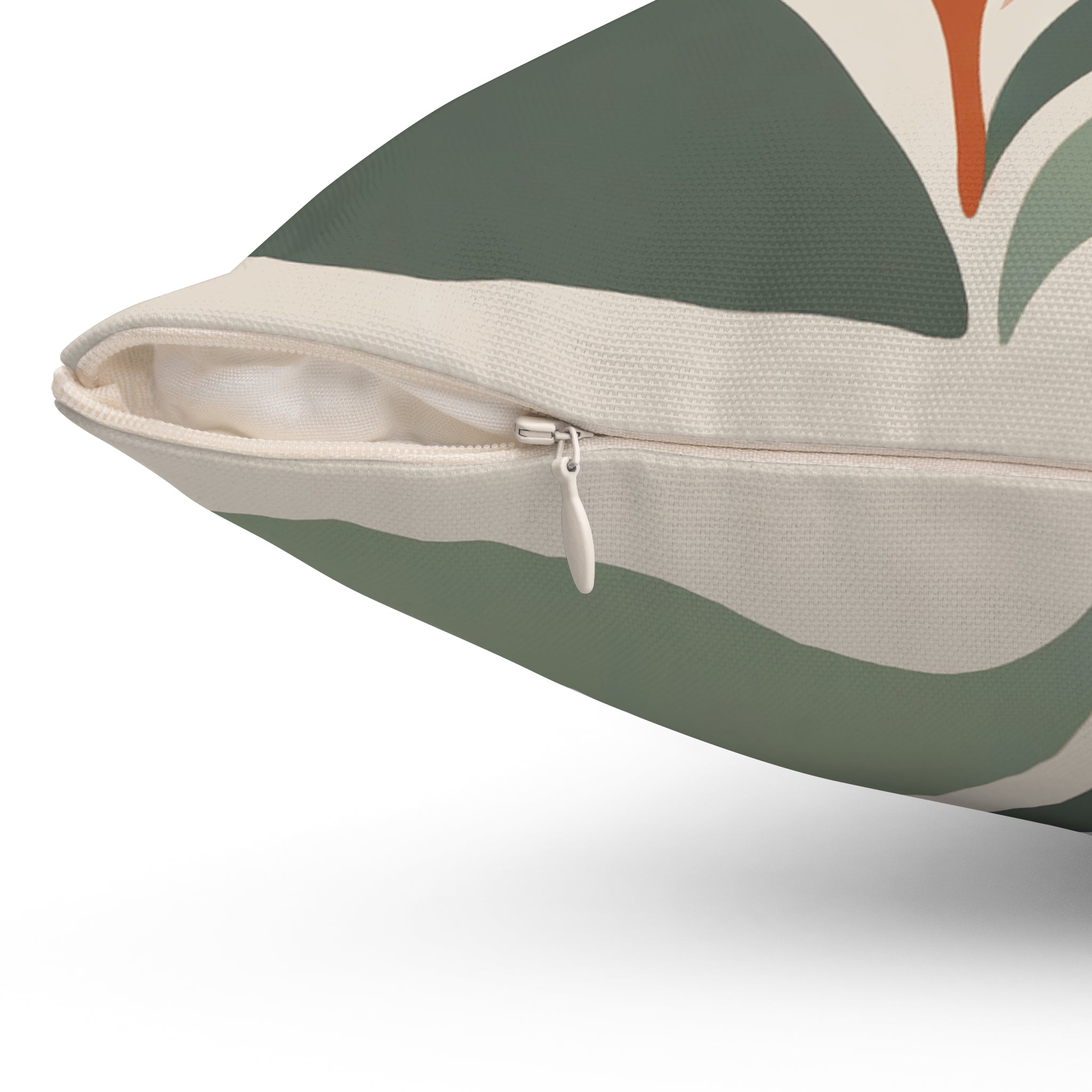 Mid Century Cushion | Abstract Floral Throw Pillow in Terracotta Rust Blush Sage