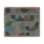 Mid-Century Geometric Woven Blanket | Rust & Teal Throw
