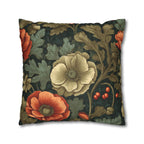 William Morris Poppy Faux Suede Pillow Cover