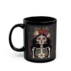 Day of the Dead La Catrina Skull Mug | Black 11oz 15oz