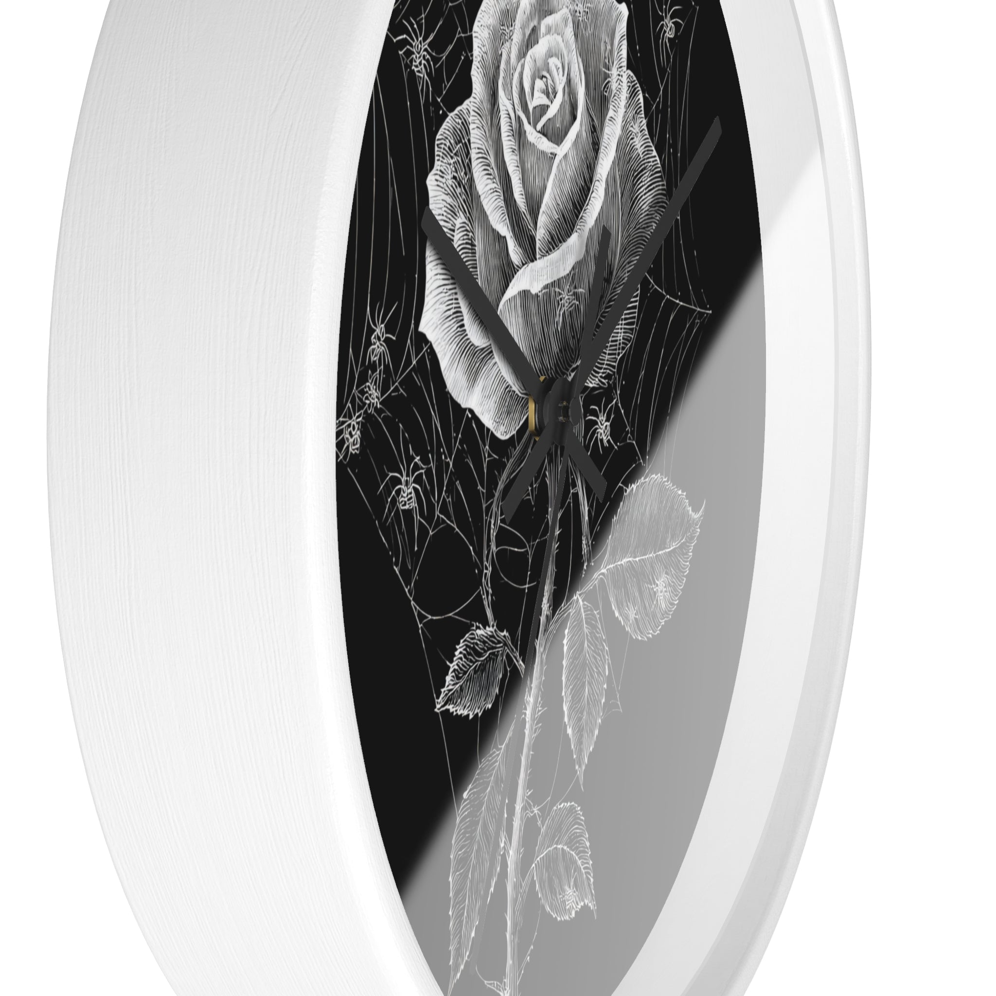 Gothic Rose Spiderweb Wall Clock | Victorian Dark Academia Decor