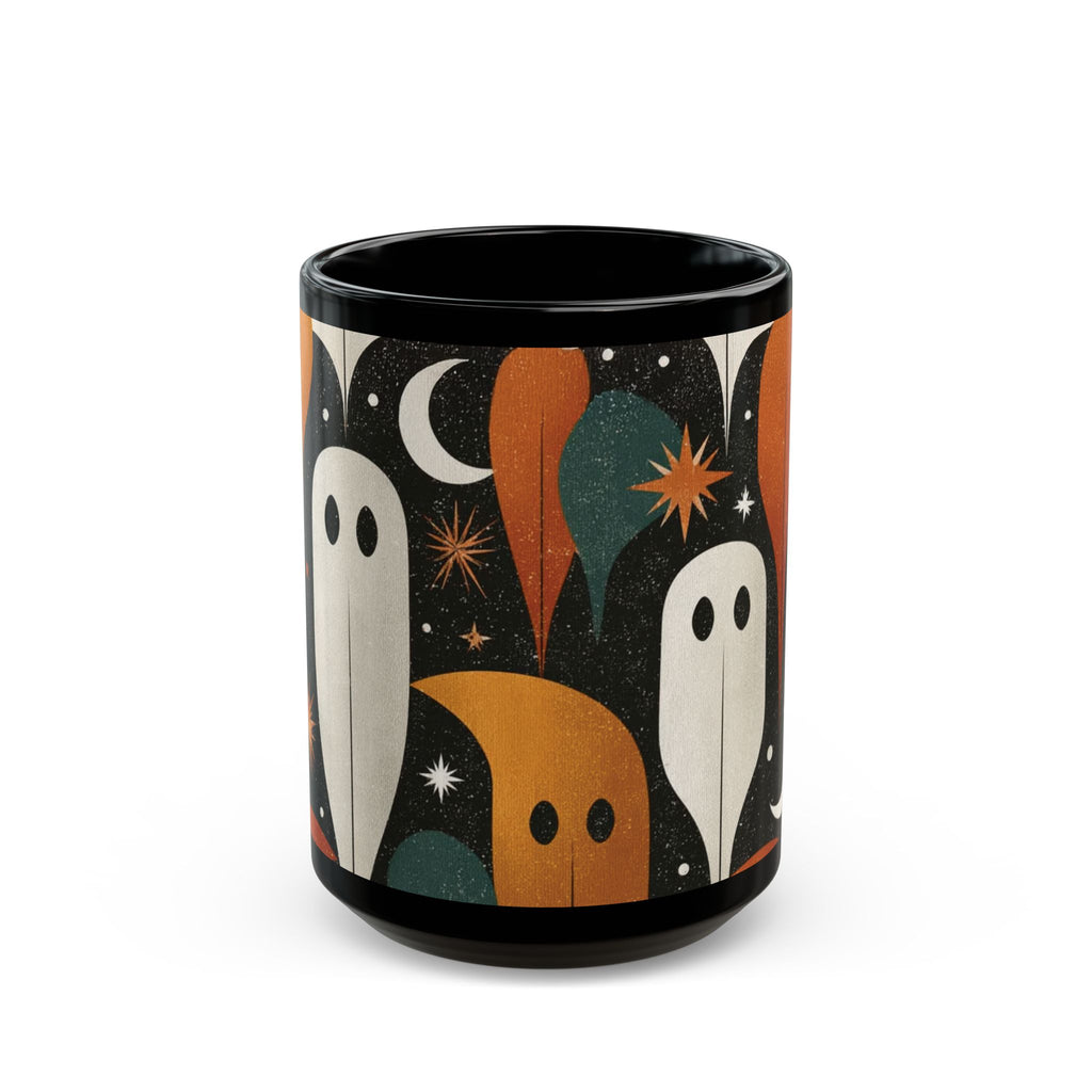 Spooky Ghosts Coffee Mug, Halloween Mug, Cute Mug Gift, Whimsical Mug, Halloween Decor, mid century