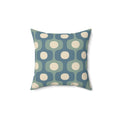 Mid-Century Geometric Pattern Square Pillow | Teal Sage Cream