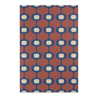 Geometric Hourglass Area Rug | Blue Terracotta Cream