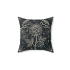 Gothic Spiderweb Rose Pillow | Charcoal Decorative Throw Pillow