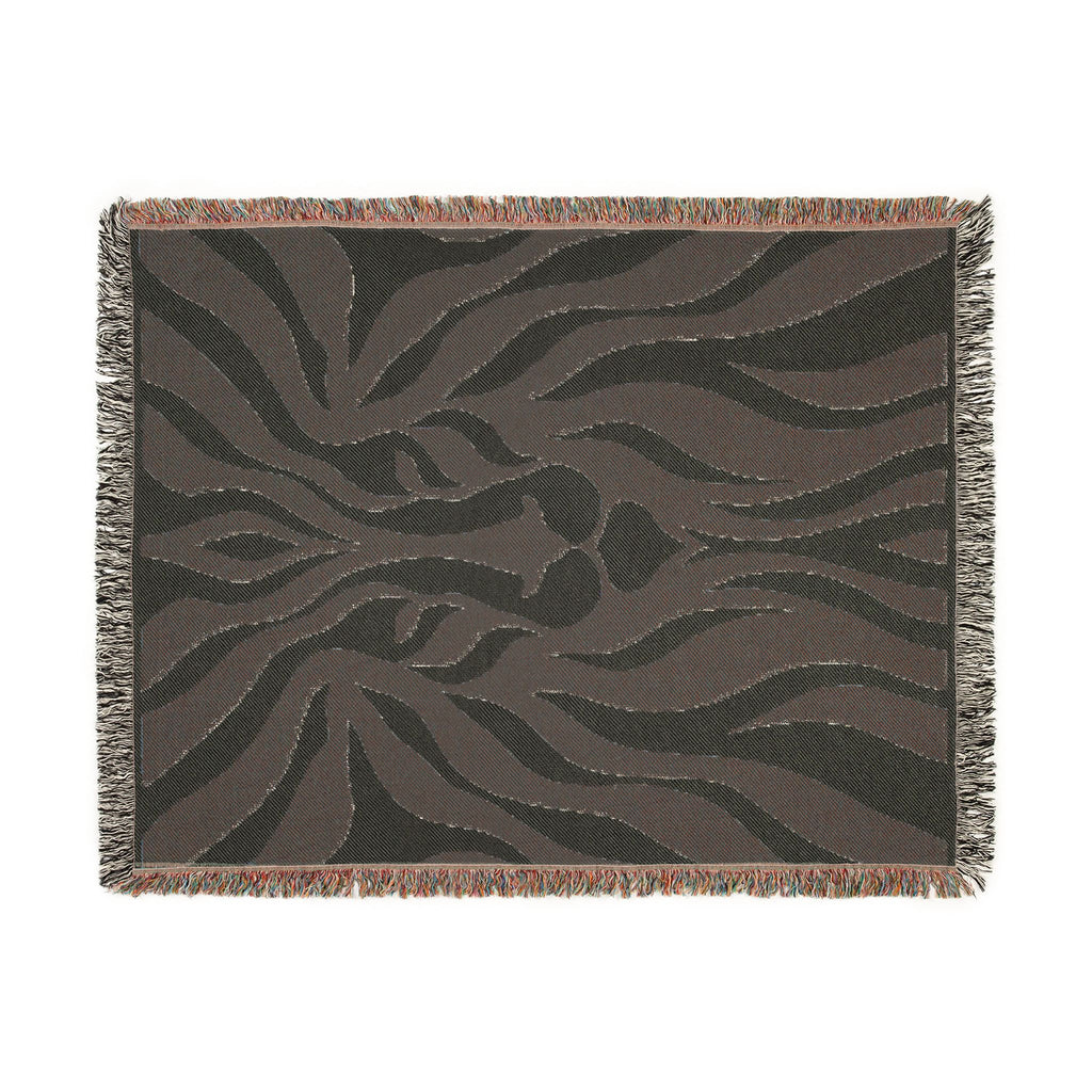 Abstract Lion Woven Blanket | Animal Print Throw