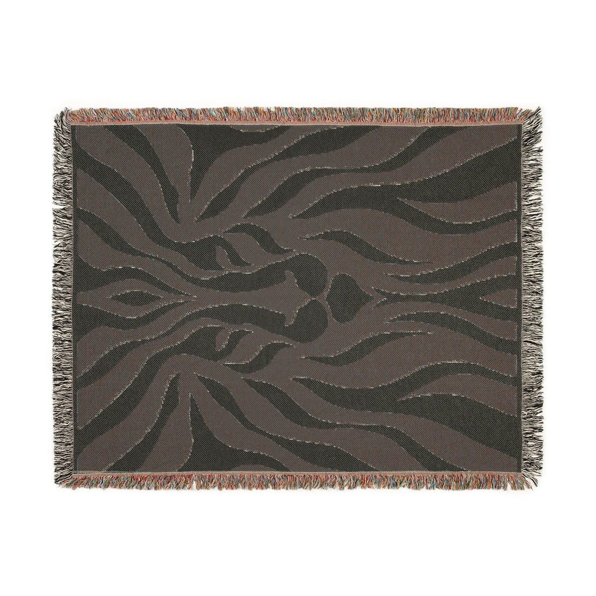 Abstract Lion Woven Blanket | Animal Print Throw
