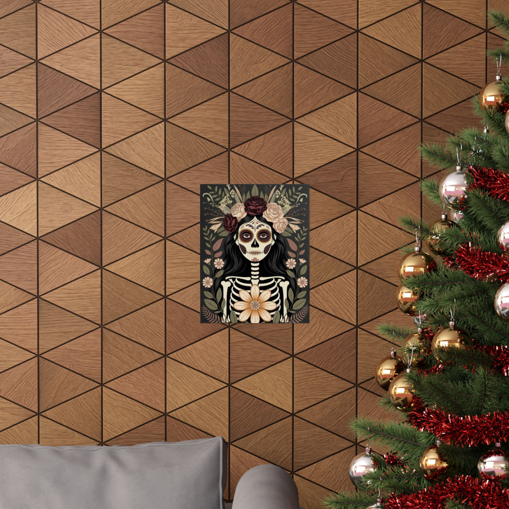 La Catrina Gothic Día de los Muertos Poster | Matte Vertical Art Print