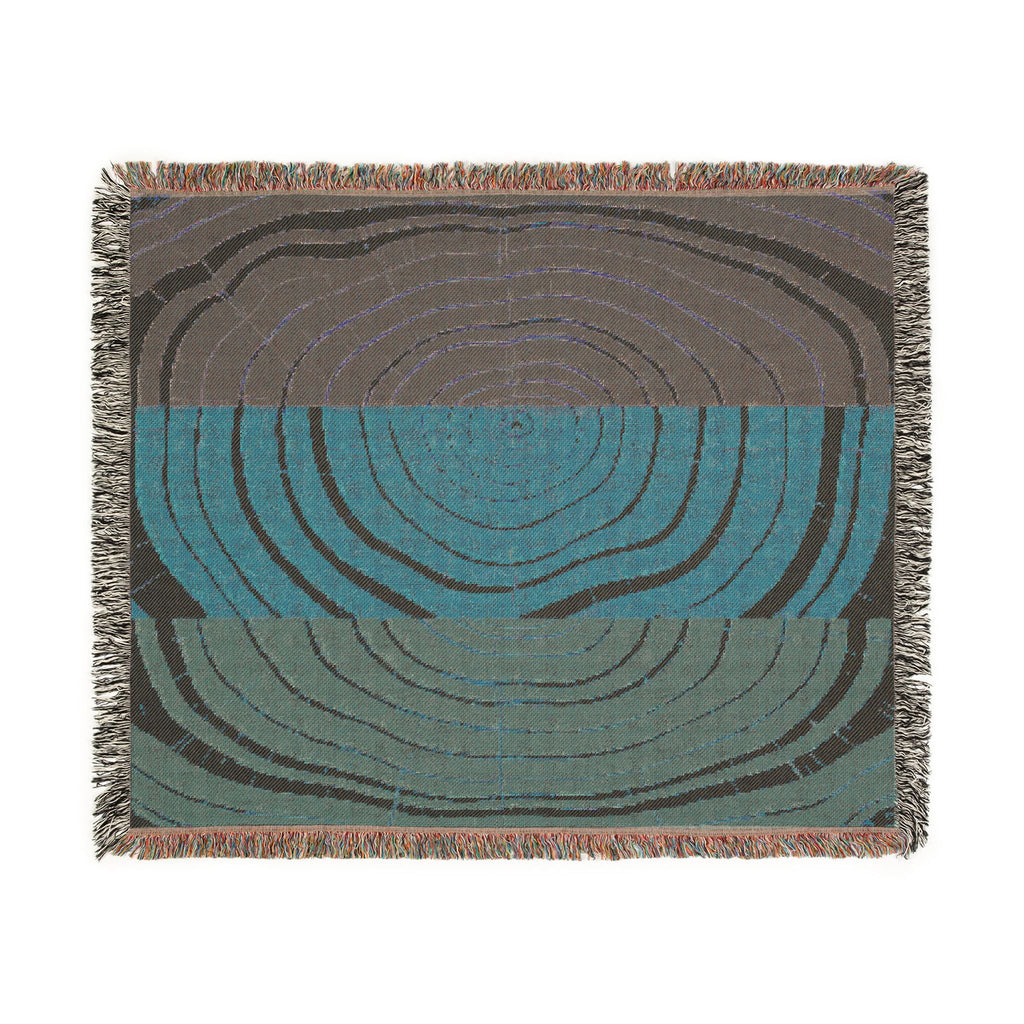 Woven blanket boho modern | Boho throw blanket | Tree ring art abstract nature